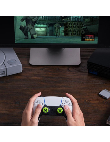 Tapas de agarre para pulgar Sunmike - 4 pcs Verde para PS5, PS4, Xbox, Switch Pro