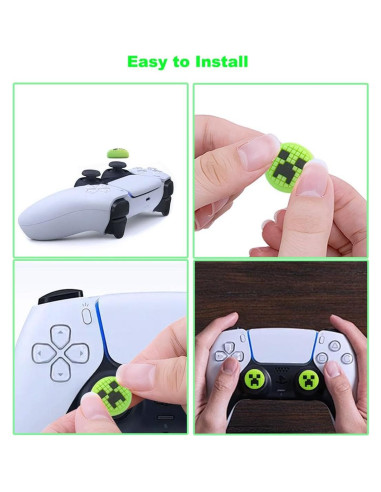 Tapas de agarre para pulgar Sunmike - 4 pcs Verde para PS5, PS4, Xbox, Switch Pro