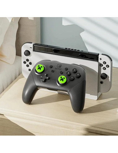 Tapas de agarre para pulgar Sunmike - 4 pcs Verde para PS5, PS4, Xbox, Switch Pro