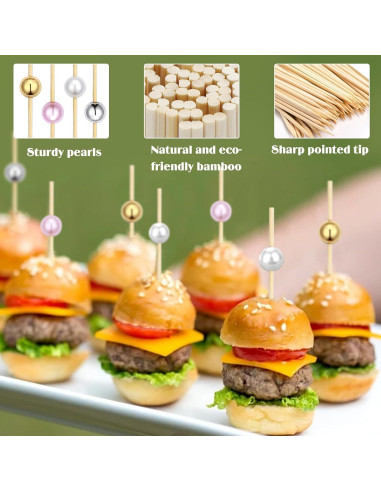 1000 Palillos de Cóctel Mwellewm Rosa y Dorado 11.94 cm