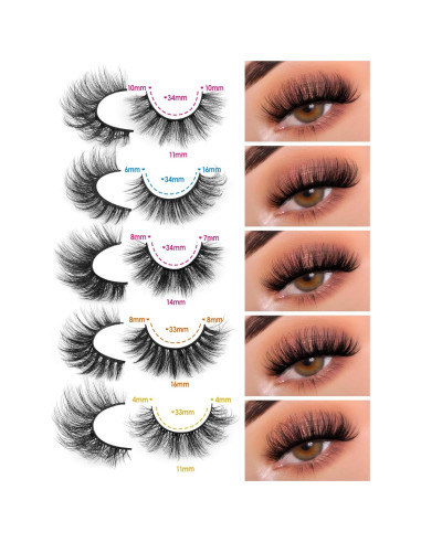 Pestañas Postizas JIMIRE 5D Naturales 14mm-18mm 20 Pares