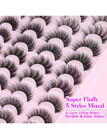 Pestañas Postizas JIMIRE 5D Naturales 14mm-18mm 20 Pares