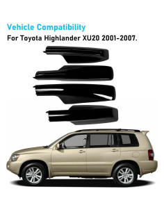 Cubiertas de Riel de Techo TTCR-II para Toyota Highlander 2001-2007 2