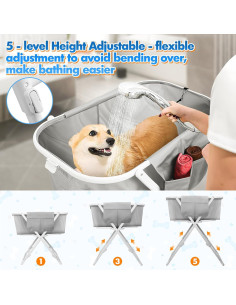 Bañera Elevable para Perros AUPETM Plegable 90.2x56.8cm 2