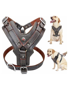 Arnés de Cuero Happierpet Ajustable para Perros Medianos