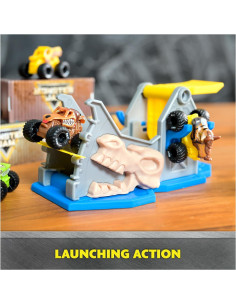 Playset Monster Jam Earthshaker Boneyard Blaster con 10 Mini Camiones 2