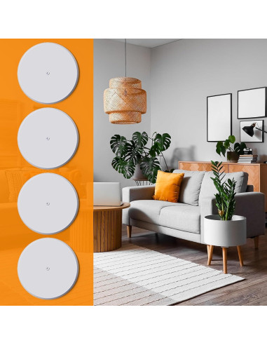 Placa de Cubierta Redonda 12.7 cm WunoShop para Techo Blanco