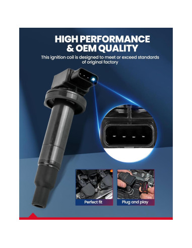 Bobina de Encendido KAX UF316 4 Paquetes Compatible Toyota