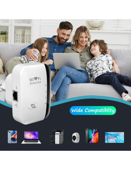 Extensor de WiFi Jancane 300Mbps, Amplificador de Rango con Ethernet
