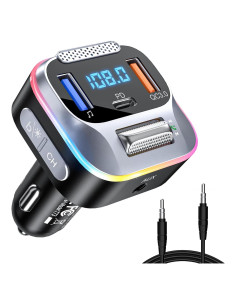 Transmisor FM Bluetooth 5.0 LENCENT T73 Cargador Coche 20W