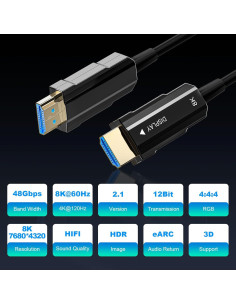 Cable HDMI 8K 2.1 AST 9m Fibra Óptica Ultra Alta Velocidad 2