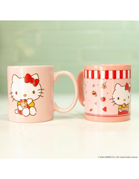 Cafetera de una taza Hello Kitty Uncanny Brands con 2 tazas