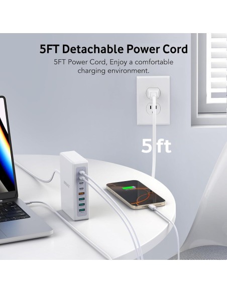 Estación de Carga USB C 260W 8 Puertos Gan III - HNT-PC820