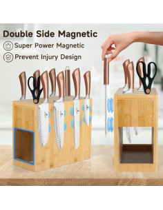 Soporte Magnético para Cuchillos Alyoen de Bambú 35.5 cm 2