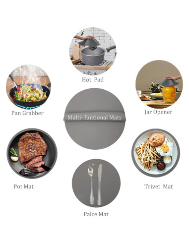 Alfombrilla de Silicona para Microondas KongNai 30 cm Gris