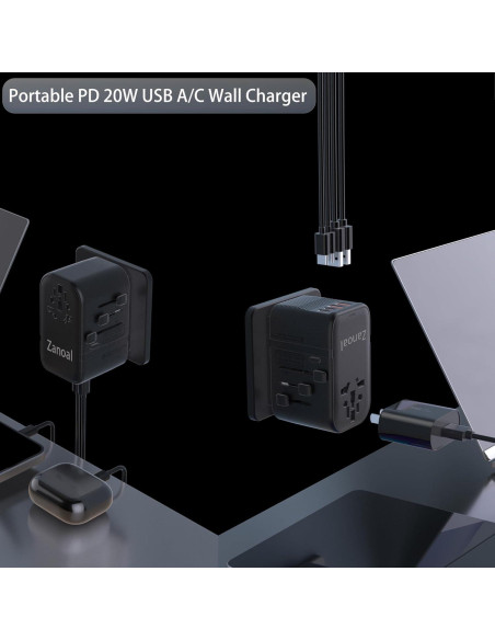 Convertidor de Voltaje Universal Zanoal 220V a 110V con 2 USB