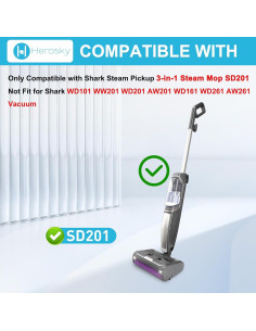 2 Rodillos de Repuesto SD201 Herosky para Mop de Vapor Shark 2