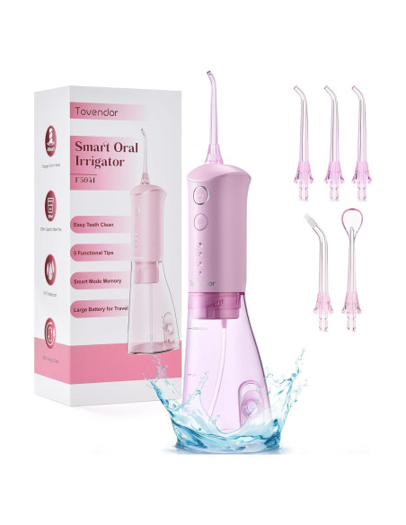 Irrigador Oral TOVENDOR Recargable 300ml 3 Modos Rosa
