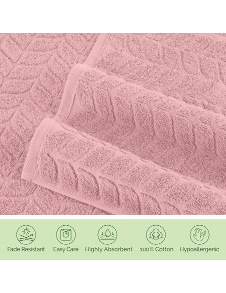 Conjunto de Toallas de Lujo Elegant Comfort 6 Piezas Algodón Turco Rosa
