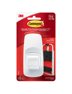Gancho Jumbo Adhesivo Command Blanco - Soporta 3.4 kg