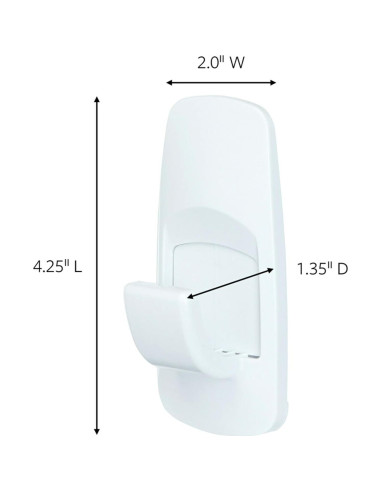 Gancho Jumbo Adhesivo Command Blanco - Soporta 3.4 kg