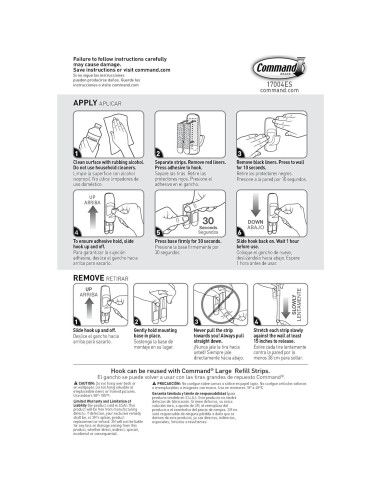 Gancho Jumbo Adhesivo Command Blanco - Soporta 3.4 kg