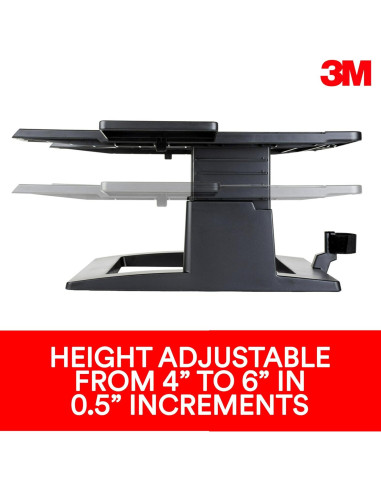 Soporte de Laptop Ajustable 3M LX500, Altura Ergonométrica 10-15 cm