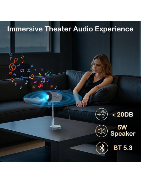 Proyector Mini Portátil Yidedraw TS-3 Pro 1080P WiFi 6 350 Lúmenes Proyector Mini Portátil Yidedraw TS-3 Pro 1080P WiFi 6 350 Lúmenes