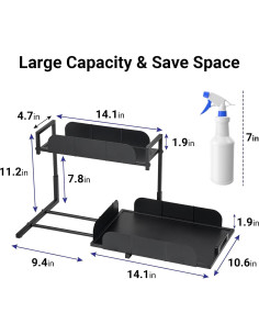 Organizador Bajo Fregadero Fusehome CFJ-241011 2 Niveles 2