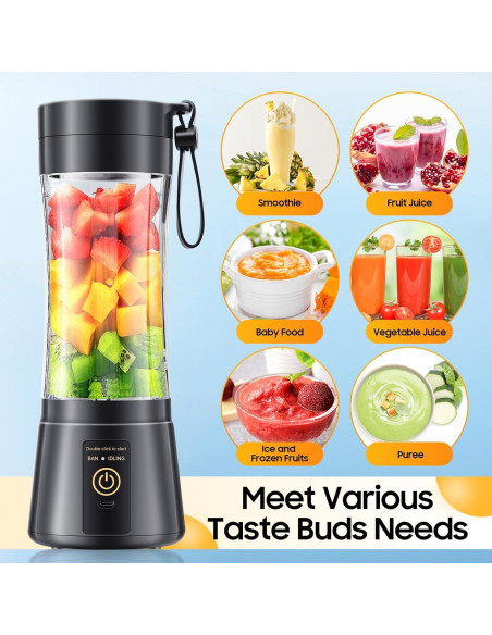 Licuadora Portátil YFIXQNSU 380ml Inalámbrica USB para Batidos