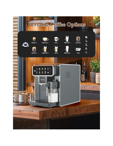 Cafetera Automática Chef Robot Espresso 12 Tazas con Molinillo