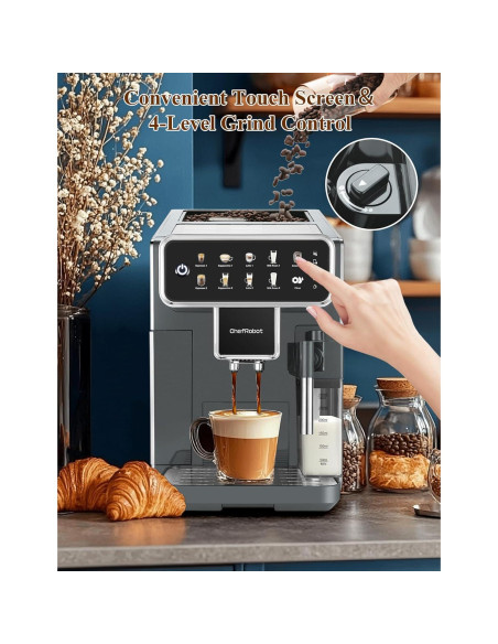 Cafetera Automática Chef Robot Espresso 12 Tazas con Molinillo