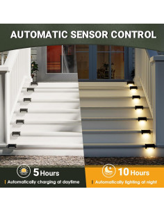 Luces de Escalera Solar PATIOWIN 12 Piezas Impermeables LED 2