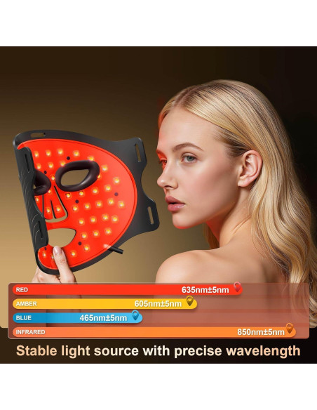 Máscara Facial de Terapia de Luz LED RubraVive KFB290 - Infrarroja y Roja