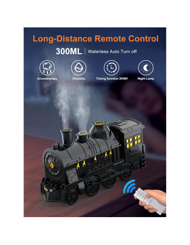 Humidificador Ultrasónico GESPERT Tren 300ml con Control Remoto