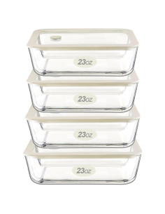 Juego de Contenedores de Alimentos Urban Green 4 Piezas Vidrio Hermético