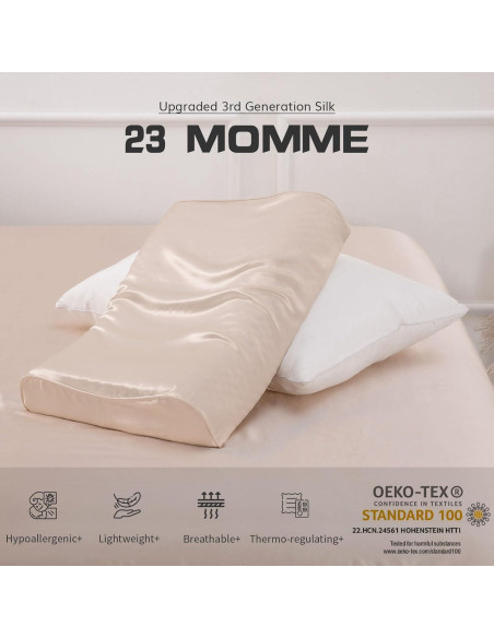 Funda de Almohada de Seda PROMEED 23 Momme Rey 100% Morera