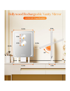 Espejo de Maquillaje Iluminado Gospire 42.7x28cm 4000mAh 5X/10X 2