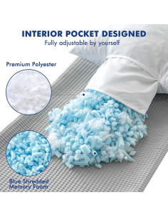 Almohada Corporal MIULEE 20x60 cm Espuma Viscoelástica Azul 2