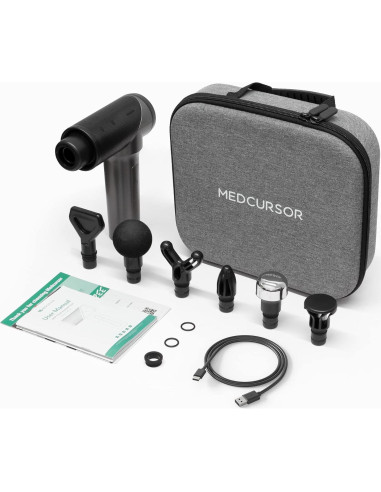 Pistola de Masaje Medcursor MMG0101, 6 Cabezas, 2000mAh