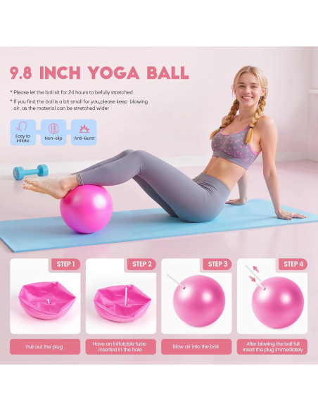 Kit de Pilates en Casa Sobre la Vida PR-01 Rosa - Anillo 35.56 cm, Bandas y Pelota