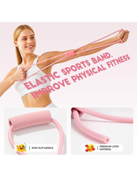 Kit de Pilates en Casa Sobre la Vida PR-01 Rosa - Anillo 35.56 cm, Bandas y Pelota