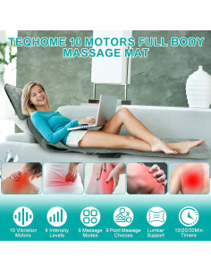 Alfombrilla de Masaje Completo TeqHome con Calor y Cojín Shiatsu 2