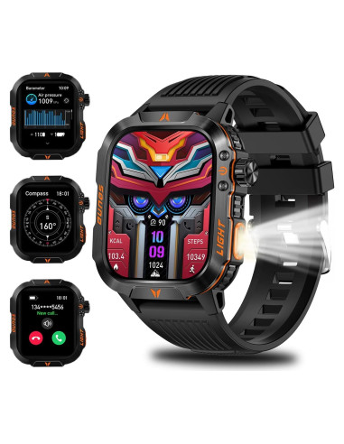 Reloj Inteligente Militar QTLLBT Negro IP68 Monitoreo Salud