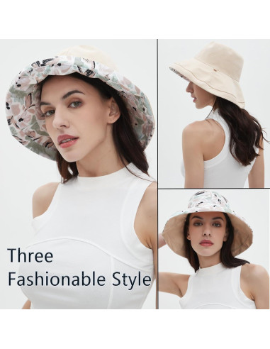 Sombrero de Sol Reversible Vidsel para Mujeres Ala Ancha UV50+