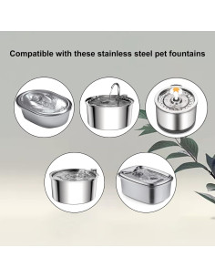 Bomba de fuente de agua para gatos Petilog 3.2L acero inoxidable 2
