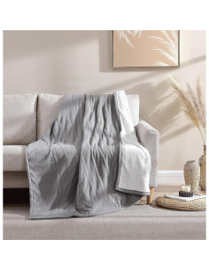 Manta Calentada Reversible Eddie Bauer 127x152 cm Ceniza 2