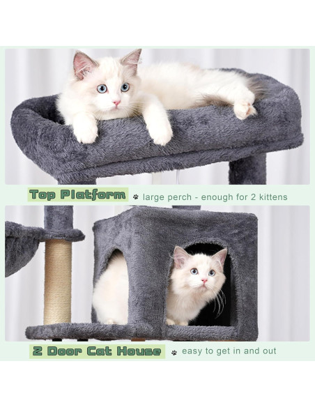 Árbol para Gatos Gitelsnour 109.9 cm con Hamaca y Rascador