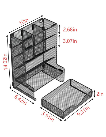 Organizador de escritorio BOHDK negro con cajón y 9 compartimentos