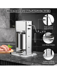 Fabricante de Salchichas GarveeTech 3L Acero Inoxidable Manual 2